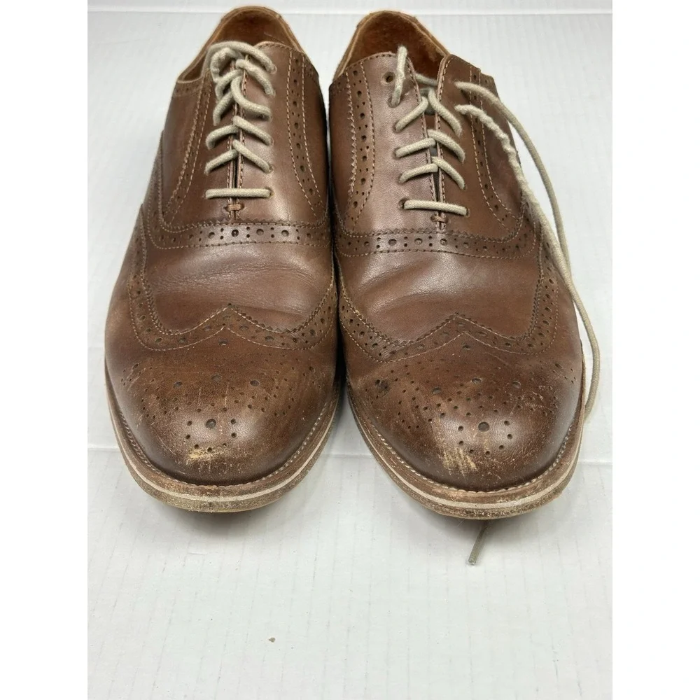 Warfield & Grand Men's Sz 9 Wing Tip Oxfords Roy 63606 Brown Dress See Pics